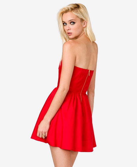 red-strapless-skater-dress-93_2 Red strapless skater dress