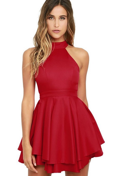 red-strapless-skater-dress-93_6 Red strapless skater dress