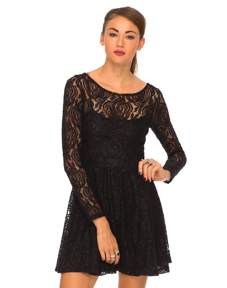 skater-dress-with-lace-sleeves-49_2 Skater dress with lace sleeves