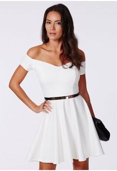 white-off-the-shoulder-skater-dress-59_10 White off the shoulder skater dress