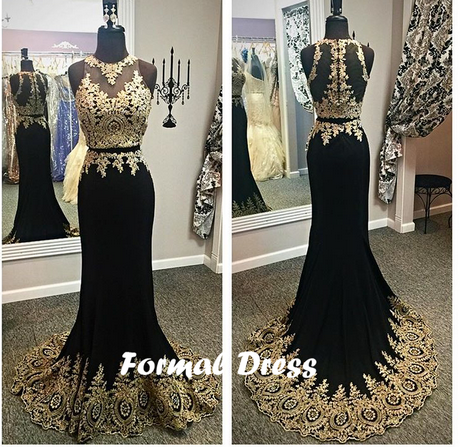 black-and-gold-two-piece-prom-dress-79 Black and gold two piece prom dress