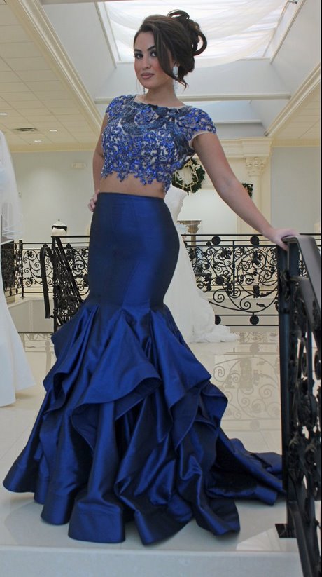 dark-blue-two-piece-prom-dress-66 Dark blue two piece prom dress