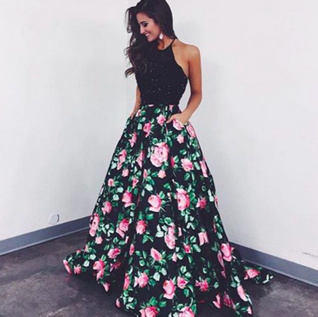 floral-two-piece-prom-dress-62 Floral two piece prom dress