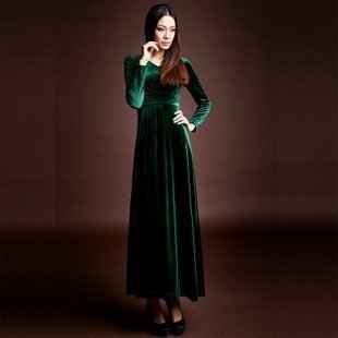 green-velvet-long-dress-26_8 Green velvet long dress