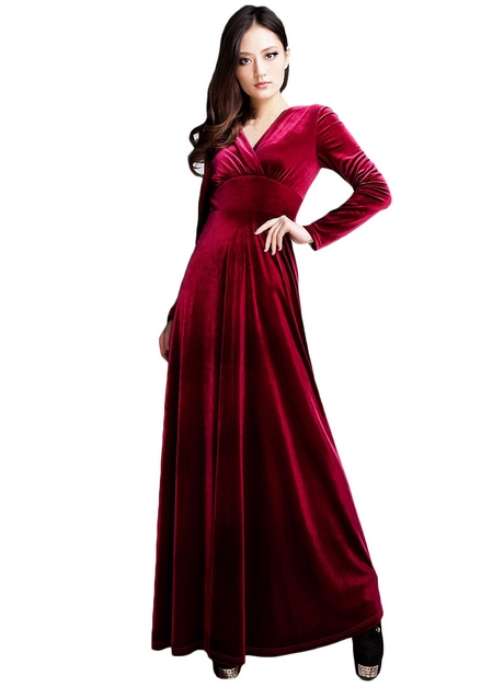 long-sleeve-long-velvet-dress-96_6 Long sleeve long velvet dress