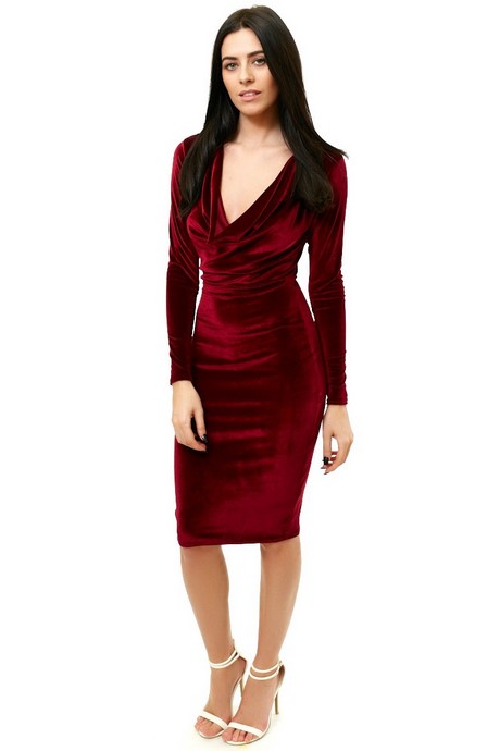 long-sleeve-red-velvet-dress-25_12 Long sleeve red velvet dress