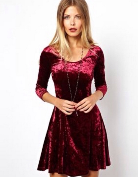 long-sleeve-red-velvet-dress-25_14 Long sleeve red velvet dress