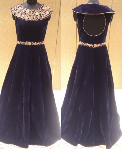 navy-blue-velvet-gown-87_4 Navy blue velvet gown