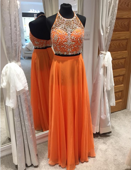 orange-2-piece-prom-dress-26 Orange 2 piece prom dress