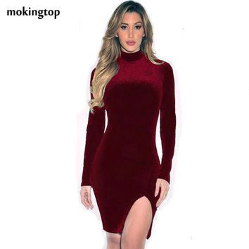 red-long-sleeve-velvet-dress-35_5 Red long sleeve velvet dress