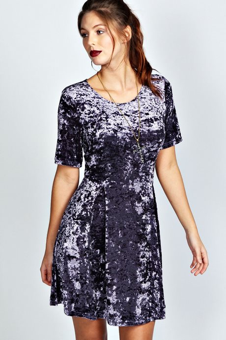 velvet-short-sleeve-dress-72_10 Velvet short sleeve dress