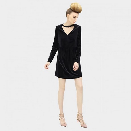 velvet-v-neck-dress-33 Velvet v neck dress