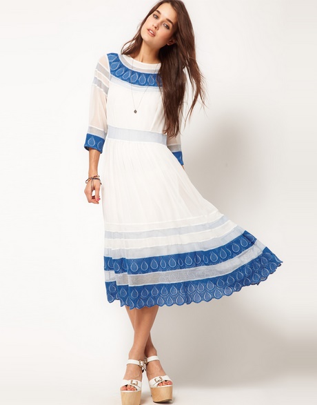 white-and-blue-midi-dress-89 White and blue midi dress