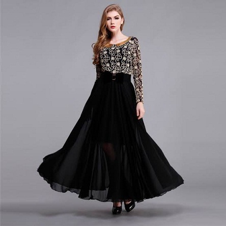 black-party-frock-designs-for-ladies-82j Black party frock designs for ladies