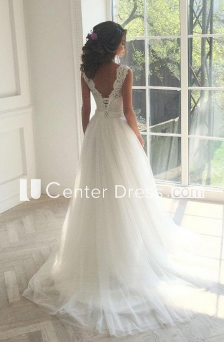 lace-back-a-line-wedding-dress-78 Lace back a line wedding dress