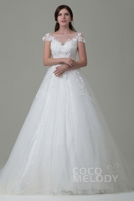 lace-sleeve-a-line-wedding-dress-68 Lace sleeve a line wedding dress