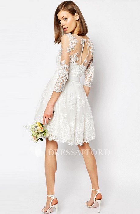 long-sleeve-lace-short-wedding-dress-81 Long sleeve lace short wedding dress