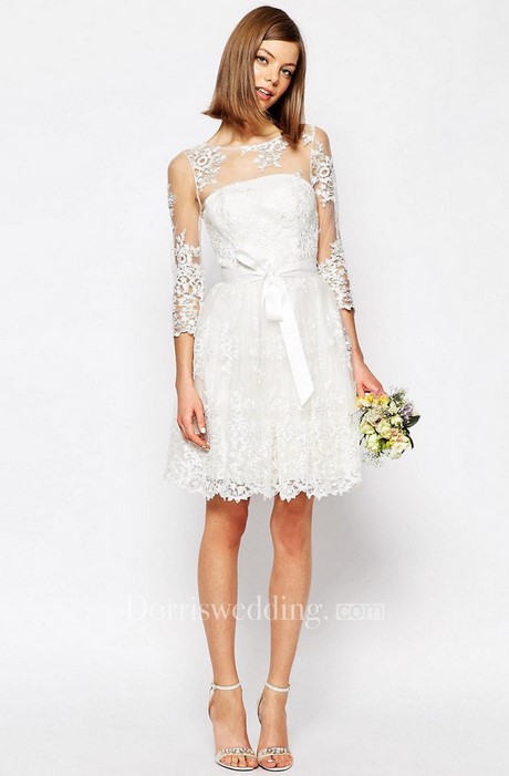 short-lace-long-sleeve-wedding-dress-02_9 Short lace long sleeve wedding dress