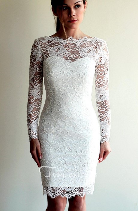 short-lace-wedding-dress-with-long-sleeves-18_14 Short lace wedding dress with long sleeves