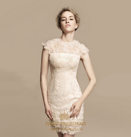 short-lace-wedding-dress-with-sleeves-16j Short lace wedding dress with sleeves