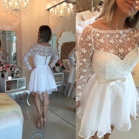 short-white-lace-long-sleeve-wedding-dress-06_6 Short white lace long sleeve wedding dress