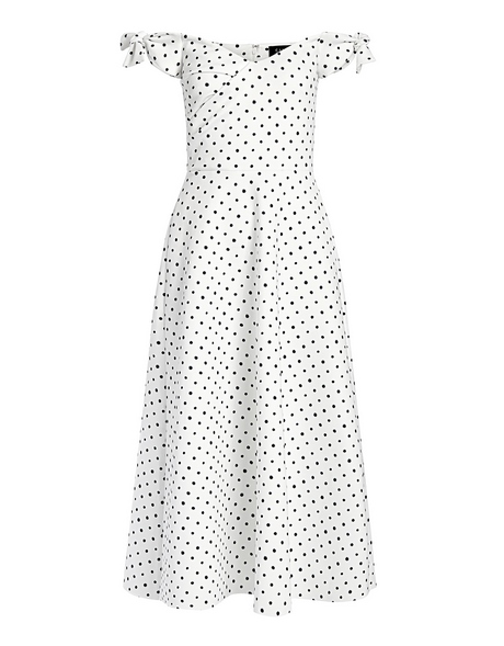 black-and-white-polka-dot-midi-dress-86_13 Black and white polka dot midi dress