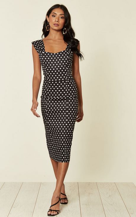 black-and-white-polka-dot-midi-dress-86_7 Black and white polka dot midi dress