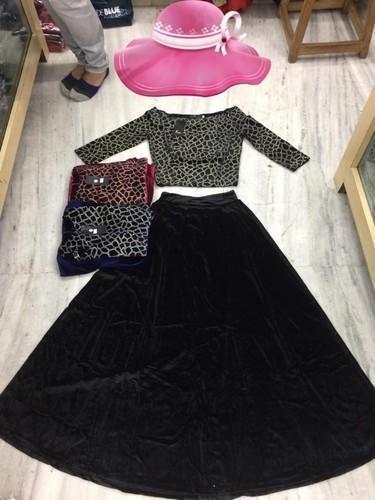 velvet-long-skirt-and-top-60 Velvet long skirt and top