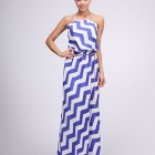 Blue and white maxi dress