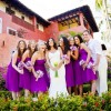 Bright purple bridesmaid dresses