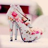 Floral print heels