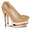 Gold platform heels