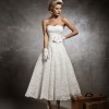 Lace tea length wedding dress