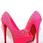 Neon pink high heels