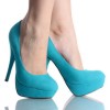 Turquoise high heels