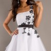White dress with black lace