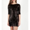 Black sequin dress with sleeves