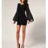 Short black dress with long sleeves