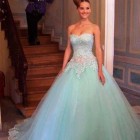 Mint green special occasion dresses