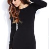 Long sleeve short tight black dress