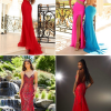 Red lace prom dresses 2023