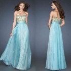 Blue and gold prom dress