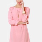 Peach dress with sleeves