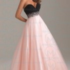 Pink and black prom dresses