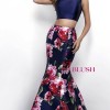 Two piece floral prom dress