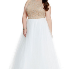 White ball gown prom dresses