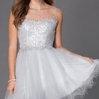 Short silver prom dresses