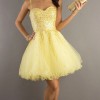 Yellow short prom dresses