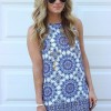 Dress white and blue