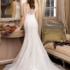 Satin fit and flare wedding dress